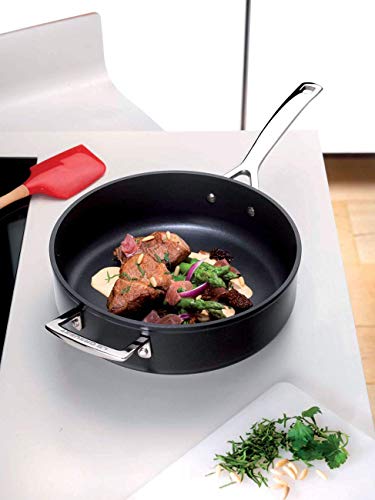 Le Creuset Sauté de aluminio antiadherente, Ø 28 cm, Libre de PFOA, Para todas las fuentes de calor, incluso la inducción, Antracita/Plateado