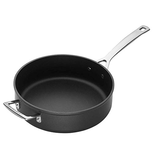 Le Creuset Sauté de aluminio antiadherente con tapa, Ø 26 cm, Libre de PFOA, Para todas las fuentes de calor, incluso la inducción, Antracita/Plateado