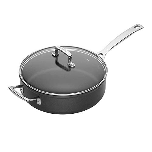 Le Creuset Sauté de aluminio antiadherente con tapa, Ø 26 cm, Libre de PFOA, Para todas las fuentes de calor, incluso la inducción, Antracita/Plateado