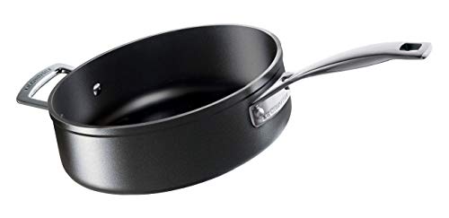 Le Creuset Sauté de Aluminio Antiadherente, Libre de PFOA, para Todas Las Fuentes de Calor, Incluso la inducción, Antracita/Plateado, Carbono, Negro, 26 cm