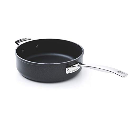 Le Creuset Sauté de Aluminio Antiadherente, Libre de PFOA, para Todas Las Fuentes de Calor, Incluso la inducción, Antracita/Plateado, Carbono, Negro, 26 cm