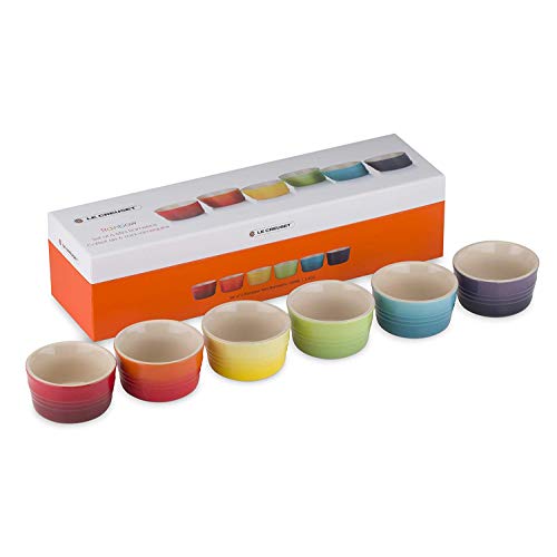 Le Creuset Set de ramequines, 6 unidades, Redondo, Cada uno 120 ml, Cerámica de gres, Multicolor (Arcoíris)