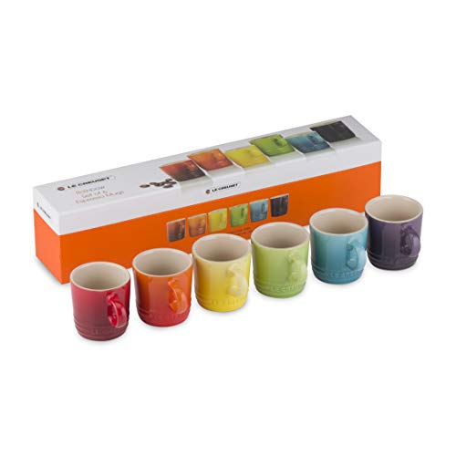 Le Creuset Set de tazas, 6 unidades, Redondo, Cada una 8.5 cm, Cerámica de gres, Arcoíris