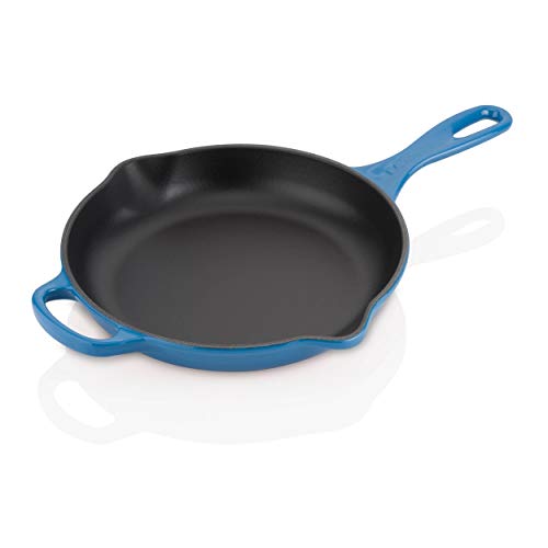 Le Creuset Skillet Evolution de hierro fundido, Redonda, diametro 23 cm, Para todas las fuentes de calor, incluye inducción, Azul Marseille