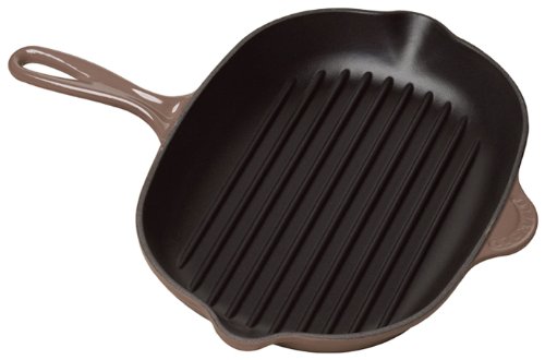 LE CREUSET Skillet – Sartén Parrilla (Cuadrada, 26 x 26 cm, Hierro Fundido, Nuez moscada, 26 cm