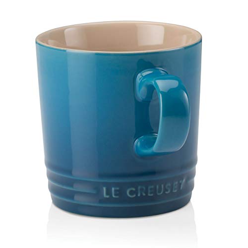 Le Creuset Taza con asa, 200 ml, Cerámica de gres, Altura 10 cm, Azul Marseille