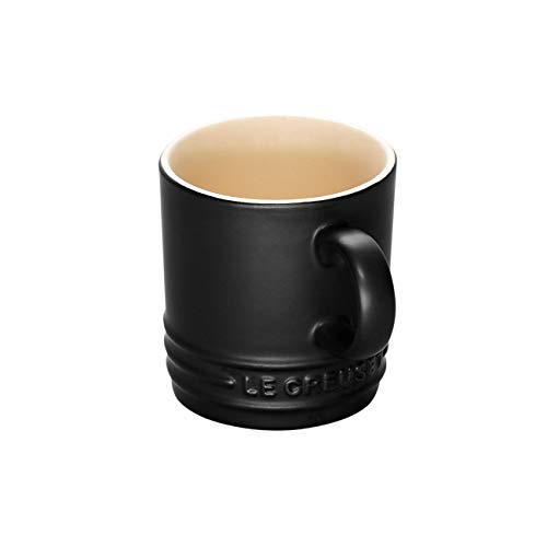 Le Creuset Taza con asa, 200 ml, Cerámica de gres, Altura 10 cm, Negro