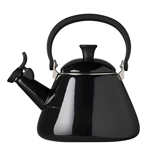 Le Creuset Tetera, Capacidad: 1.6 L, Acero esmaltado, Mango fenólico, Kone, Negro