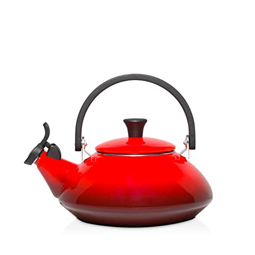 Le Creuset Tetera, Capacidad 1.6 L, Acero esmaltado y Mango fenólico, Zen, Cereza