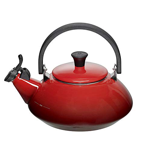 Le Creuset Tetera, Capacidad 1.6 L, Acero esmaltado y Mango fenólico, Zen, Cereza