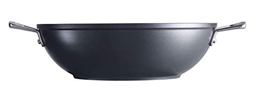 Le Creuset Wok de aluminio antiadherente, Ø 28 cm, Libre de PFOA, Para todas las fuentes de calor, incluso la inducción, Antracita/Plateado