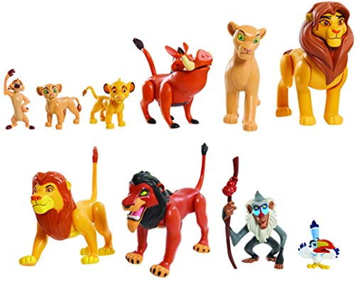 Le Rey Leon - Juego de 10 Figuras con Simba, Nala, Pumbaa, Timon, Rafiki, Zazu, Mufasa, Scar, Hyena, Vulture, Juguete para niños a Partir de 3 años, LNN08