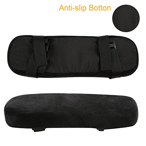 LEADSTAR Almohadilla para reposabrazos de Silla de Oficina, Memoria Ergonómica Antideslizante Almohada de Espuma viscoelástica, Alivio de presión de Codos y antebrazos (Juego de 2)