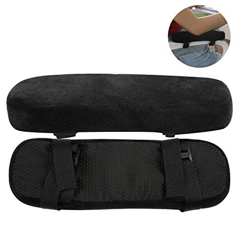 LEADSTAR Almohadilla para reposabrazos de Silla de Oficina, Memoria Ergonómica Antideslizante Almohada de Espuma viscoelástica, Alivio de presión de Codos y antebrazos (Juego de 2)