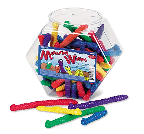 Learning Resources- Gusanos par medir Measuring Worms (Juego de 72), Color (LER0176)