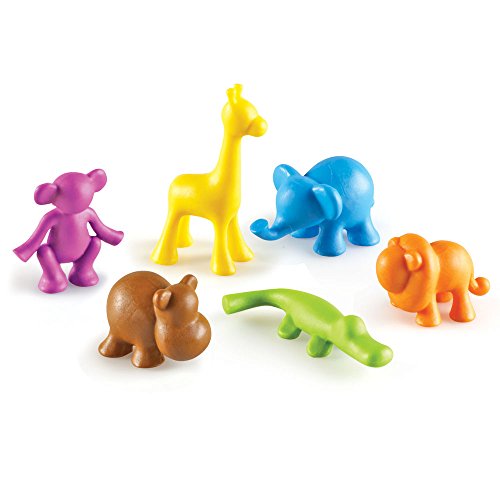 Learning Resources- Locos por los Animales, Figuras de la Jungla, Juego de 72, Color (LER3361) , color, modelo surtido