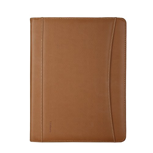 Leathario (Marrón-A4) Marcas de Portafolio de Carpeta Plegable de Mano de PU para Hombres Diseñado para Negocio y para Tomar notas