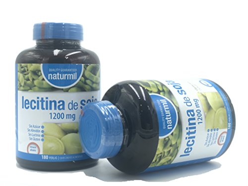 LECITINA DE SOJA 1200 MG IP 180 PERLAS NATURMIL, no GMO, , sin gluten, sin almidón, sin azúcar, sin lactosa, primera calidad, no testeado en animales, sin organismos genéticamente modificados.