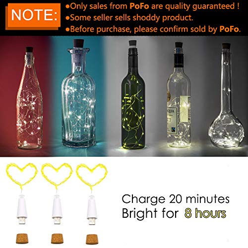 LED Corcho Botella Luces, USB Con Recargable, 1,9 m 20 LED, Cobre Alambre Cadena Estrellado LED Luces para DIY, Casa Cocina, Boda, Halloween, Navidad, Partido Decoración (Blanco Cálido, 3 Piezas)