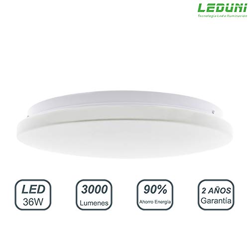 LED Lámpara de Techo 36W Interior Plafón Moderna LED de Techo Redonda Ultra fina IP 20 170-265V AC SMD 2835 Epistar Vida útil 30000 Horas De Baño Pasillo Cocina Sala Salón Comedor (Circular Ice, 36W)