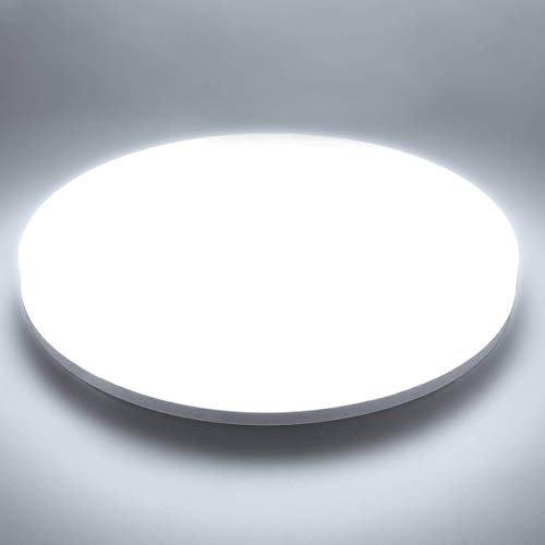 LED Lámpara de Techo Moderna 48W LED Plafón Ketom Blanco Frío 6500K 4320LM Lamparas de Techo, Ultra Delgado IP44 Lámpara LED de Techo Para Dormitorio Baño Cocina Pasillo Comedor, Ø30cm