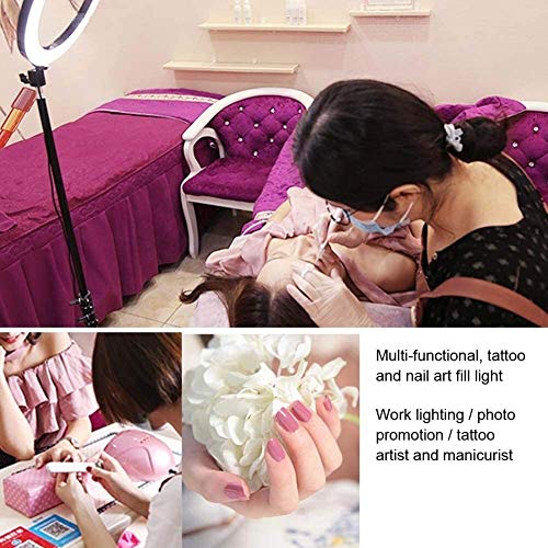 LED Live Streaming Anuar, Fotografía selfie Tattoo Fill Light + Difusión en directo retardador de belleza para mujeres y hombres y salones y belleza Blog Make Up Video Fot