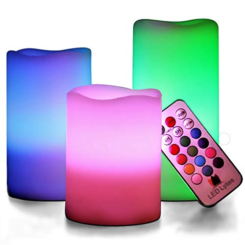 LED Lytes Velas de Parpadeo Marfil Pack de 3