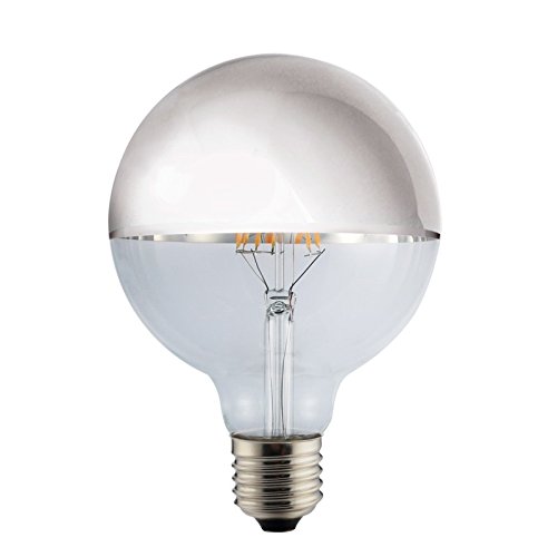 LED Vintage RLED Bombilla LED con Luz Cálida E27, 8 W, Plata, 12 x 18 cm