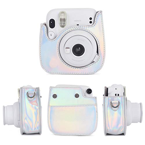 Leebotree Paquete de Accesorios Compatible con Instax Mini 11 Cámara analógica instantánea Incluye: Funda/Album/Marcos para Fotos/Marcos de Películas/Bordes/Pegatinas (Plata Mágica)