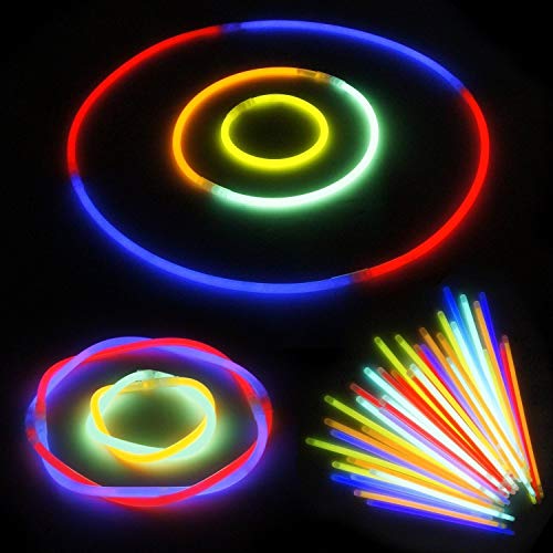 LeeHur - Paquete de 100 barras/pulseras fluorescentes para fiestas, partidos, etc, colores surtidos