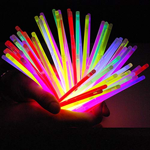 LeeHur - Paquete de 100 barras/pulseras fluorescentes para fiestas, partidos, etc, colores surtidos