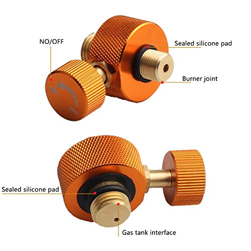 Leezo - Adaptador para Quemador de Estufa de Campamento de Tipo Dividido para Horno, Cartucho y Tanque de Gas, convertidor de Cilindro de Gas