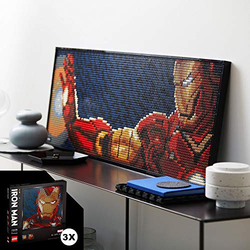 LEGO 31199 Art Marvel Studios Iron Man Póster de coleccionista DIY, Decoración de Pared, Imagen Personalizable, Set de Construcción para Adultos