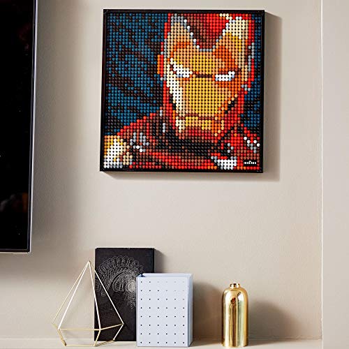 LEGO 31199 Art Marvel Studios Iron Man Póster de coleccionista DIY, Decoración de Pared, Imagen Personalizable, Set de Construcción para Adultos