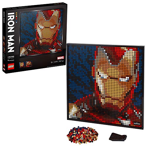 LEGO 31199 Art Marvel Studios Iron Man Póster de coleccionista DIY, Decoración de Pared, Imagen Personalizable, Set de Construcción para Adultos