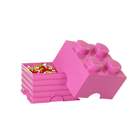 LEGO 4003, Caja en forma de bloque de lego 4, color rosa [importado de Alemania]