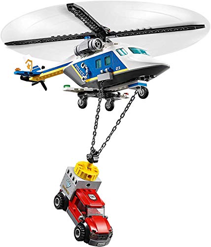 LEGO City Police - Policía: Persecución en Helicóptero, Juguete de Construcción a Partir de 5 Años, Contiene un Imán para Atrapar Objetos Magnéticos, un Camión de Fuga y una Moto (60243)