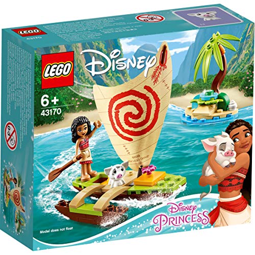 LEGO Disney Princess - Aventura Oceánica de Vaiana Juguete de Construcción Creativo de la Película, con Muñecas de Vaiana y Púa, Contiene una Canoa y otros Elementos, a Partir de 6 Años (43170)