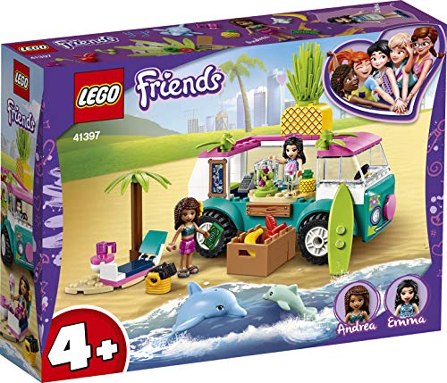 LEGO Friends - Bar de Zumos Móvil, Juguete de Construcción, Incluye Figura de Emma, dos Delfines y Piezas para Recrear una Playa, a Partir de 4 Años (41397)