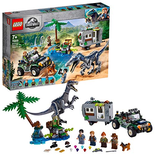 LEGO Jurassic World - Encuentro con el Baryonyx: La Caza del Tesoro Juego de Construcción con Dinosaurio de Juguete y Vehículo Todoterreno con Caravana, Novedad 2019 (75935) , color/modelo surtido