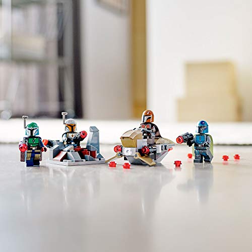 LEGO Star Wars - Pack de Combate: Mandalorianos, Juguete Basado en el Universo de la Guerra de las Galaxias, Incluye un Vehículo Espacial y Armas de Juguete (75267)