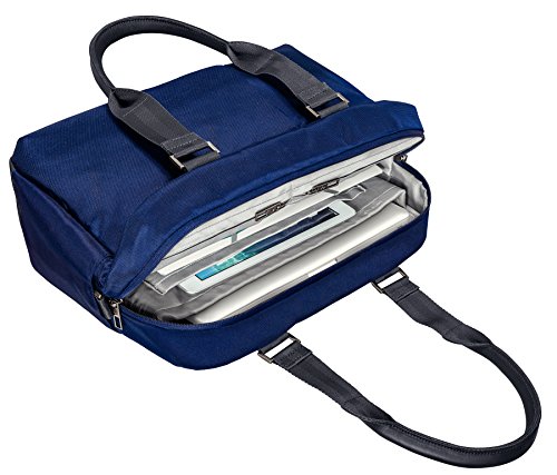 Leitz 60180069, Bolso para ordenador portátil de 13,3" Smart Traveller, Poliéster/Piel, Azul titanio