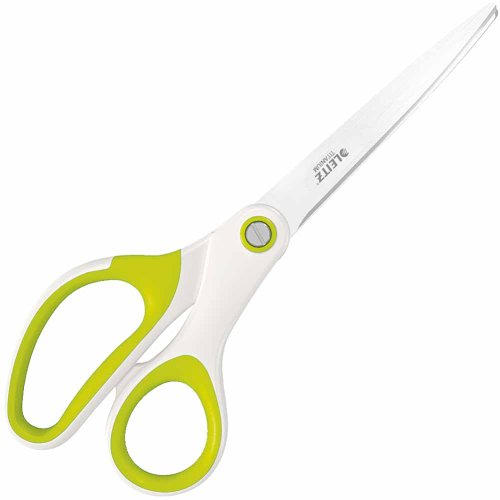 Leitz WOW53192064 - Tijeras de titanio, Para diestros y zurdos, Mango ergonómico, Largo 20,5 cm, Verde