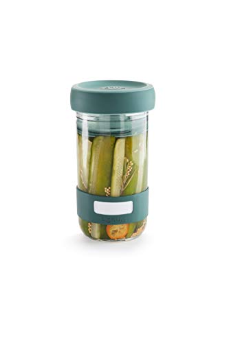 Lékué Kit de Utensilios para Preparar encurtidos caseros con Recipiente de Capacidad 700 ml, Verde, Único