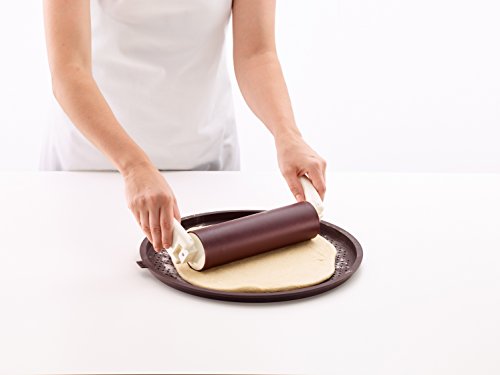 Lékué Molde para Hacer Pizzas Redondas, Silicona, Castanho, 36 cm