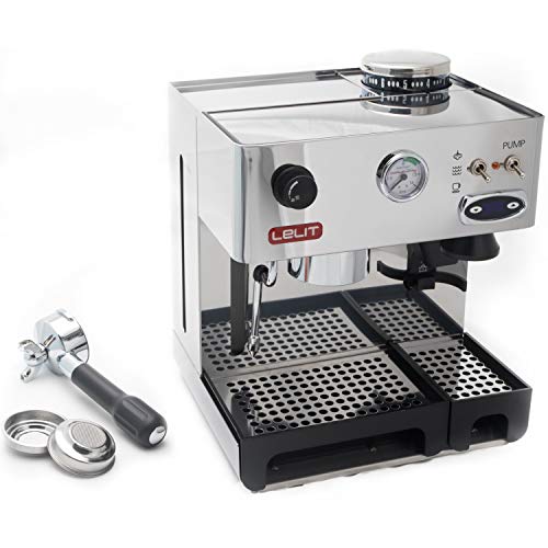 Lelit PL042TEMD Independiente Manual Máquina espresso 2.7L 2tazas Acero inoxidable - Cafetera (Independiente, Máquina espresso, 2,7 L, Molinillo integrado, 1200 W, Acero inoxidable) 37x32x26cm