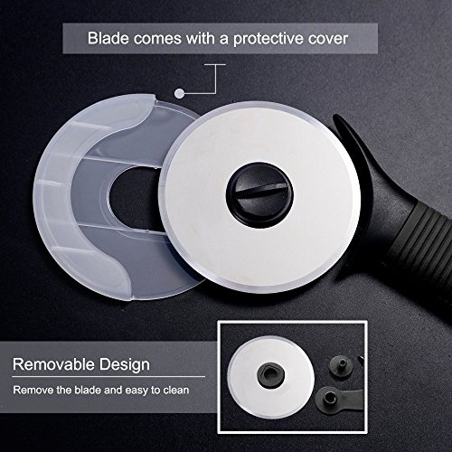 LEMCASE Cortador de Pizza, Cortapizzas - Pizza Cutter con Rueda de Acero Inoxidable y Mango de Silicona | Negro