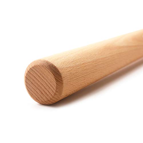 LEMCASE Rodillo de Madera - Rolling Pin - Rodillo de Amasar de Haya Sin Mango, Accesorios para Hornear Galletas, Pizza, Pastel, Pasta para Masa (Juego de 2 Piezas)