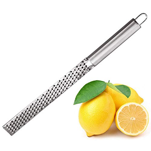 Lemon Zester - Rallador de cítricos de queso para verduras, raspador de frutas, herramienta para naranja, chocolate, especias, ajos, jengibre – acero inoxidable