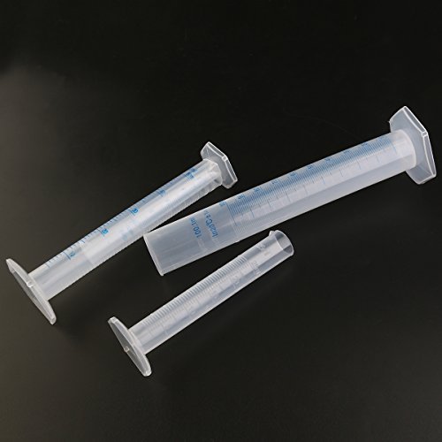 LEORX Probeta 4pcs plástico transparente azul de la línea de medición graduada cilindro tubo de ensayo de laboratorio
